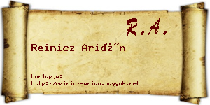 Reinicz Arián névjegykártya